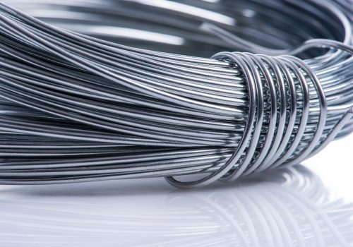 Roll of metal wire close-up